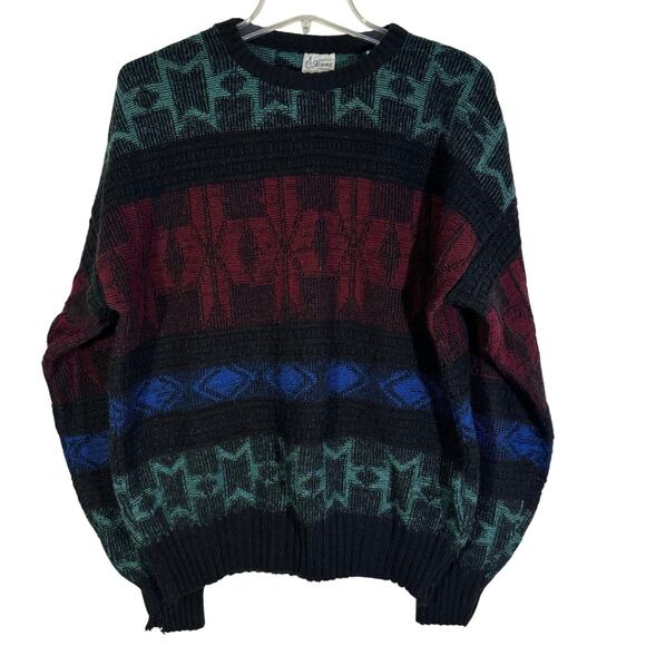 Vintage Men's Size L Maglificio Florence Coogi Style Wool Blend Sweater - Picture 1 of 6